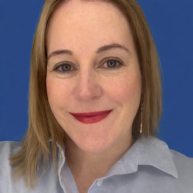 square headshot portrait woman